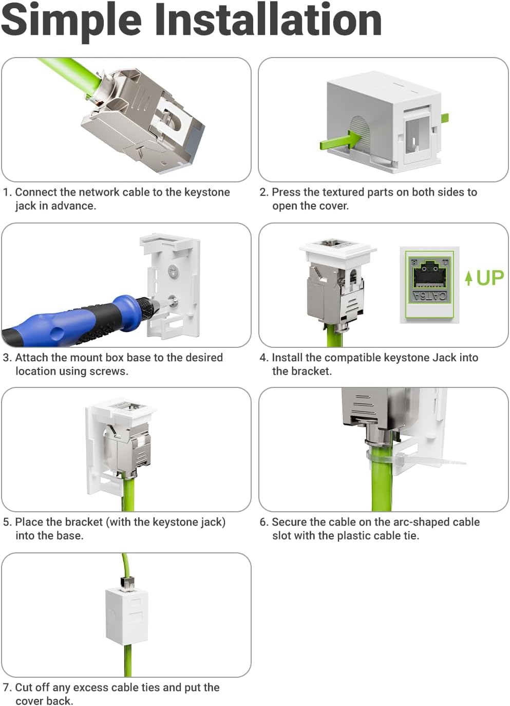 LEENUE UTP 1-Port Keystone Jack Surface Mount Box