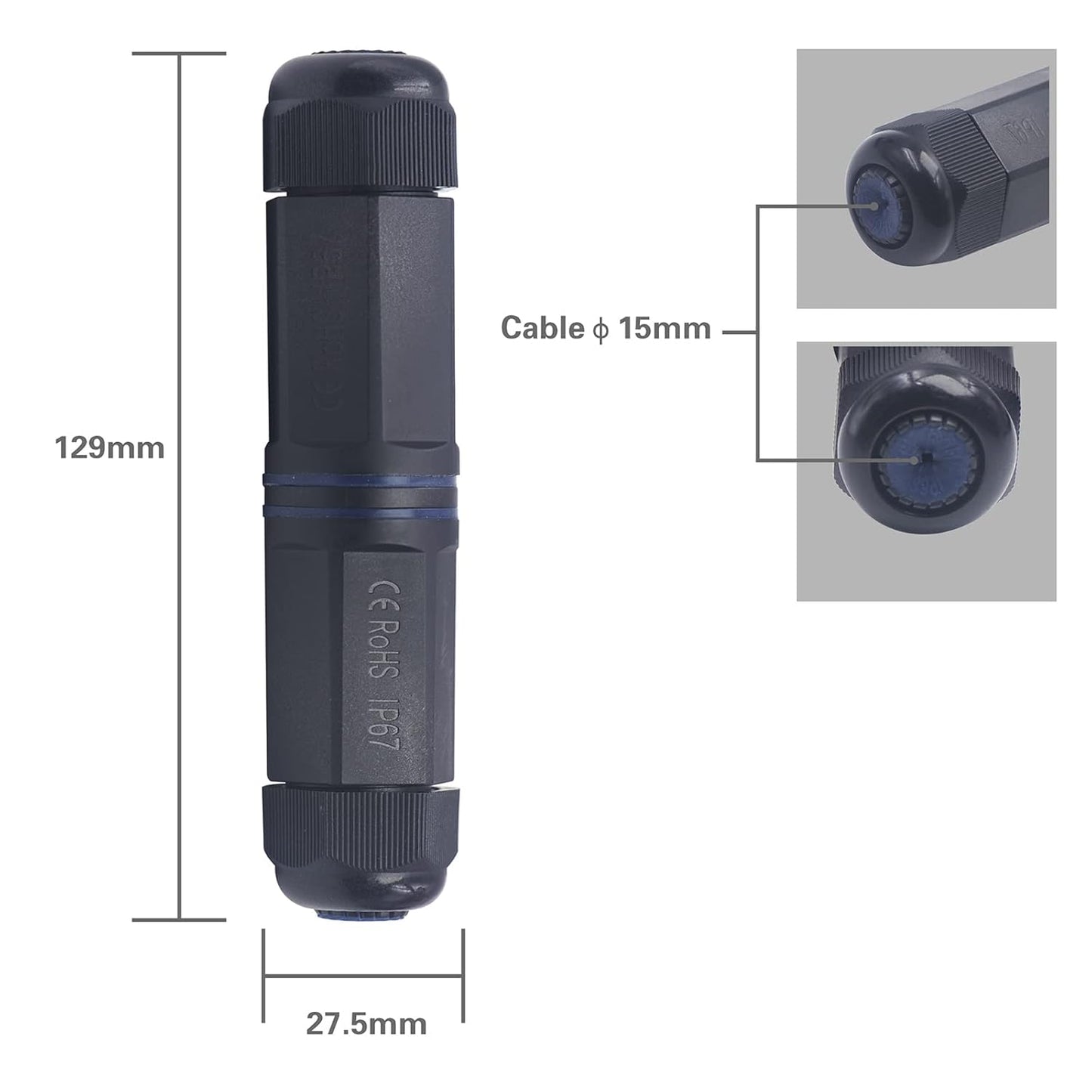 IP68 Cat6 RJ45 Waterproof Couple
