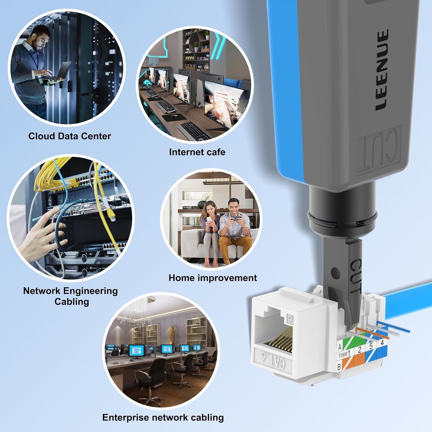 LEENUE 110 Ethernet Keystone Punch Down Tool