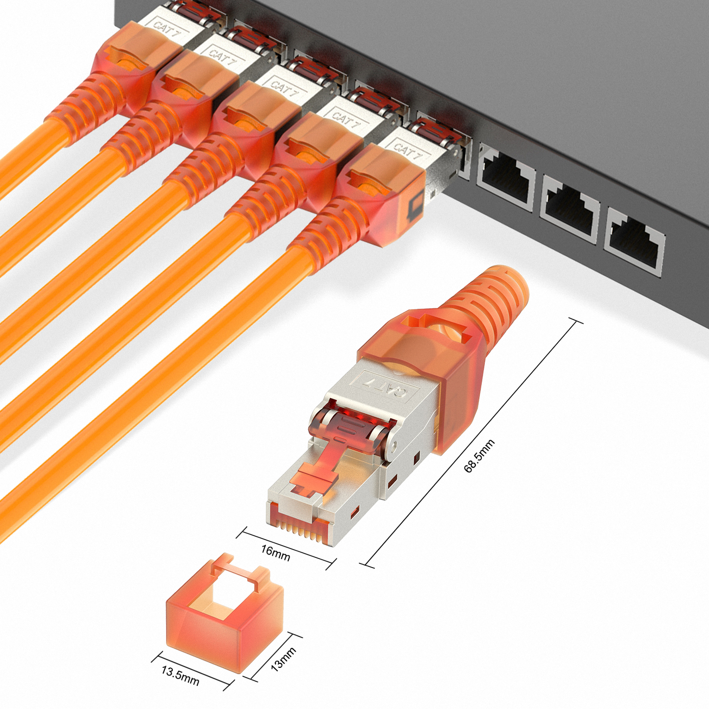 LEENUE RJ45 Cat7 Toolless Shielded Connector