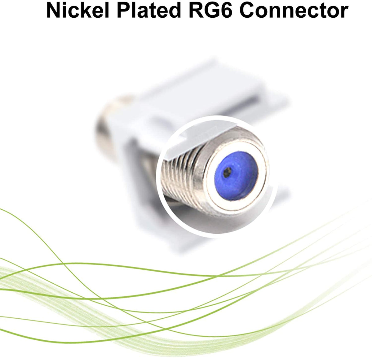 LEENUE Coaxial Keystone Jack Insert 10Pack, NickelPlated 3 GHz F Typ