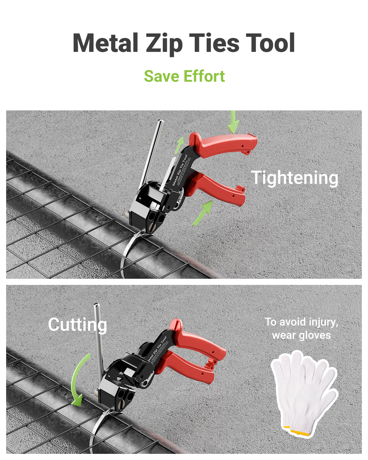 LEENUE Heavy Duty Metal Zip Tie Tool