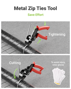 LEENUE Metal Zip Tie Tool, Heavy Duty Zip Tie Cutter, Fasten and Cut Stainless Steel Cable Ties