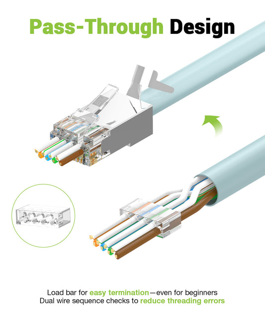 LEENUE Cat7 RJ45 Shielded Pass Through Connectors