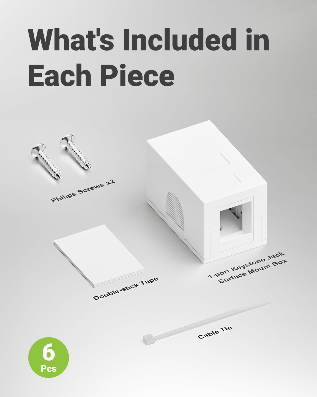 LEENUE UTP 1-Port Keystone Jack Surface Mount Box