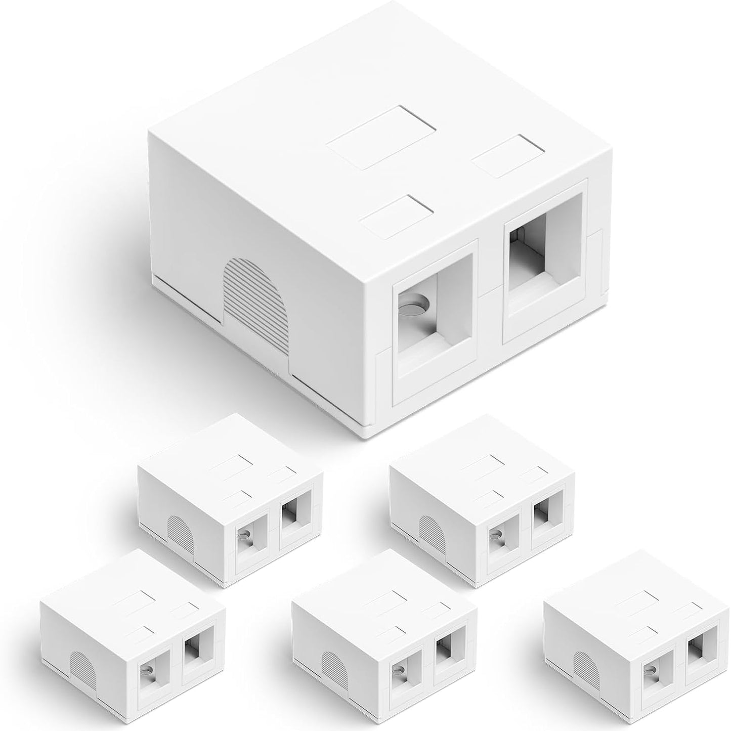 LEENUE 2-Port Keystone Jack Surface Mount Box