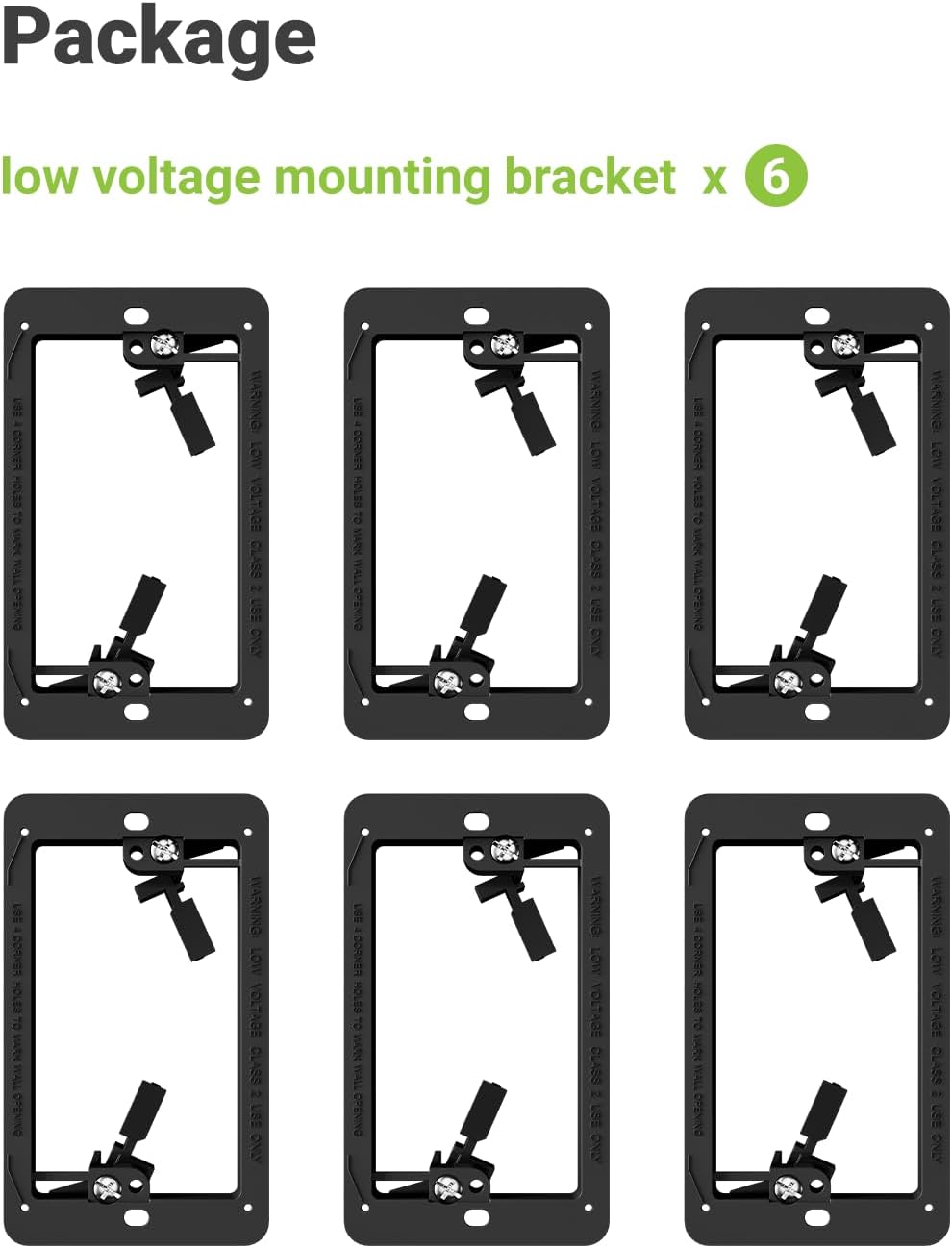 LEENUE Low Voltage Mounting Bracket 1 Gang for Ethernet Wall Plate, Orange, 6 Pack