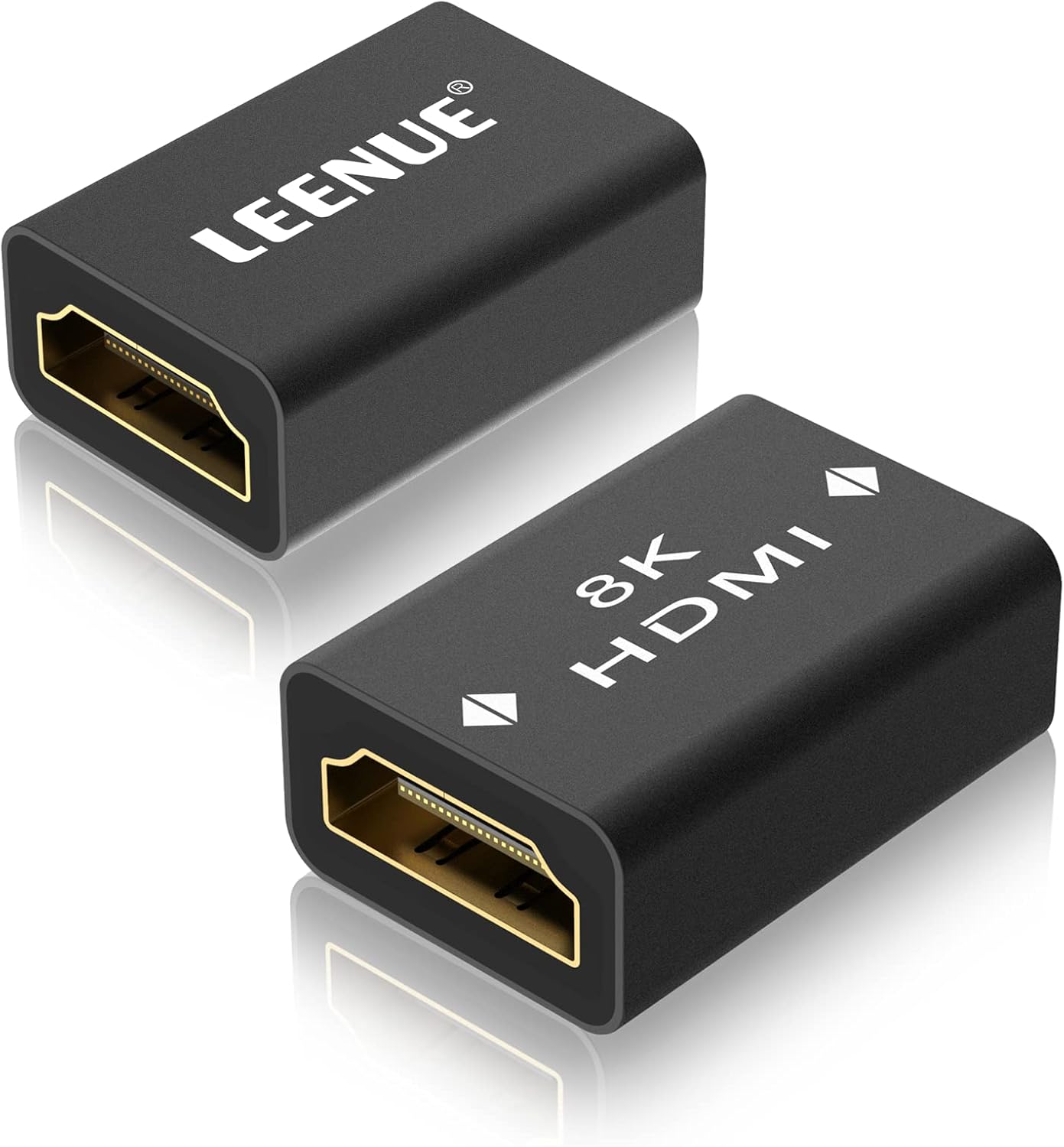 LEENUE HDMI Coupler 8K, Female to Female 2.1 HDMI Adapter, HDMI Connector 8K@60Hz / 4K@120Hz HDR Extender, 2 Pack