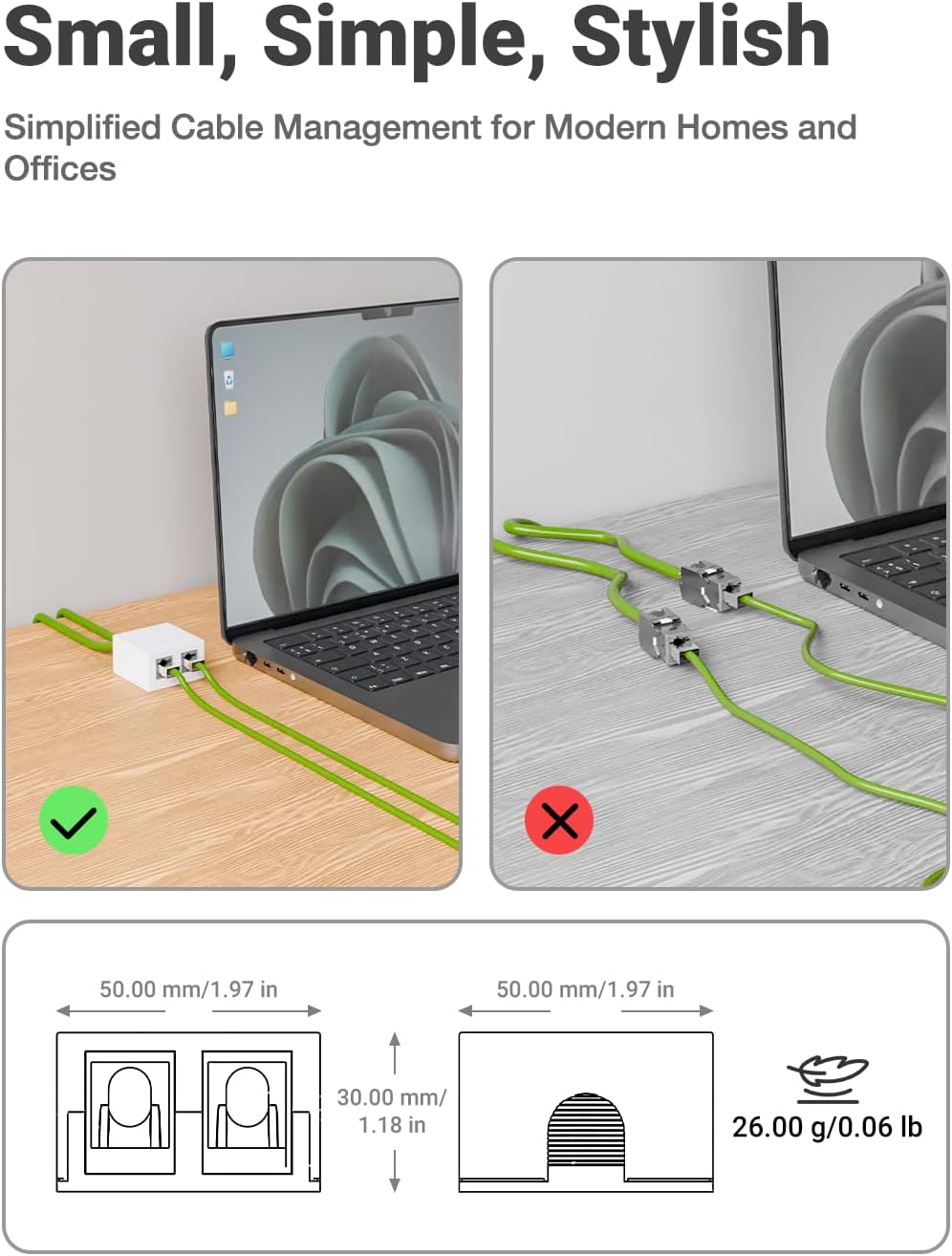 LEENUE 2-Port Keystone Jack Surface Mount Box