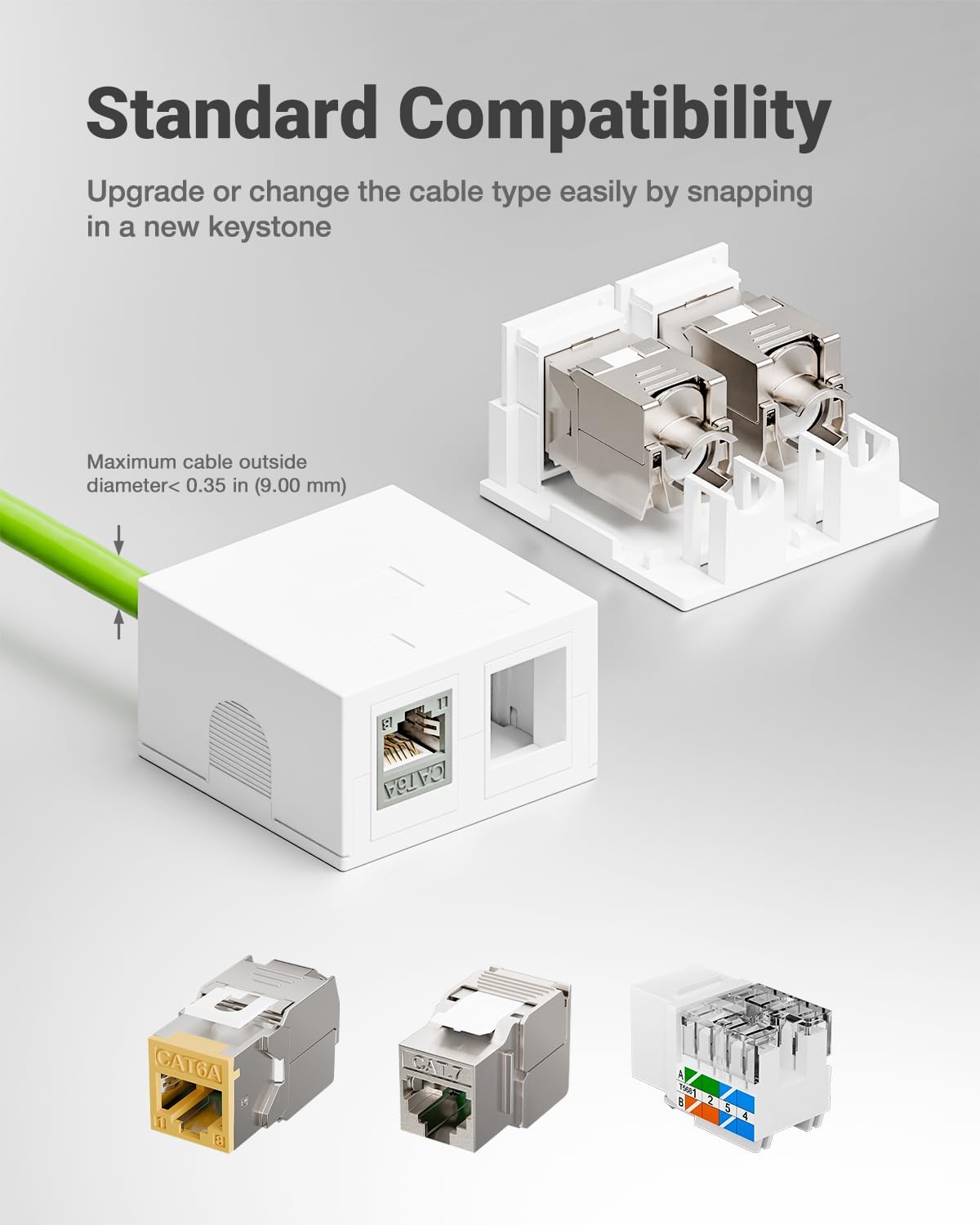 LEENUE 2-Port Keystone Jack Surface Mount Box