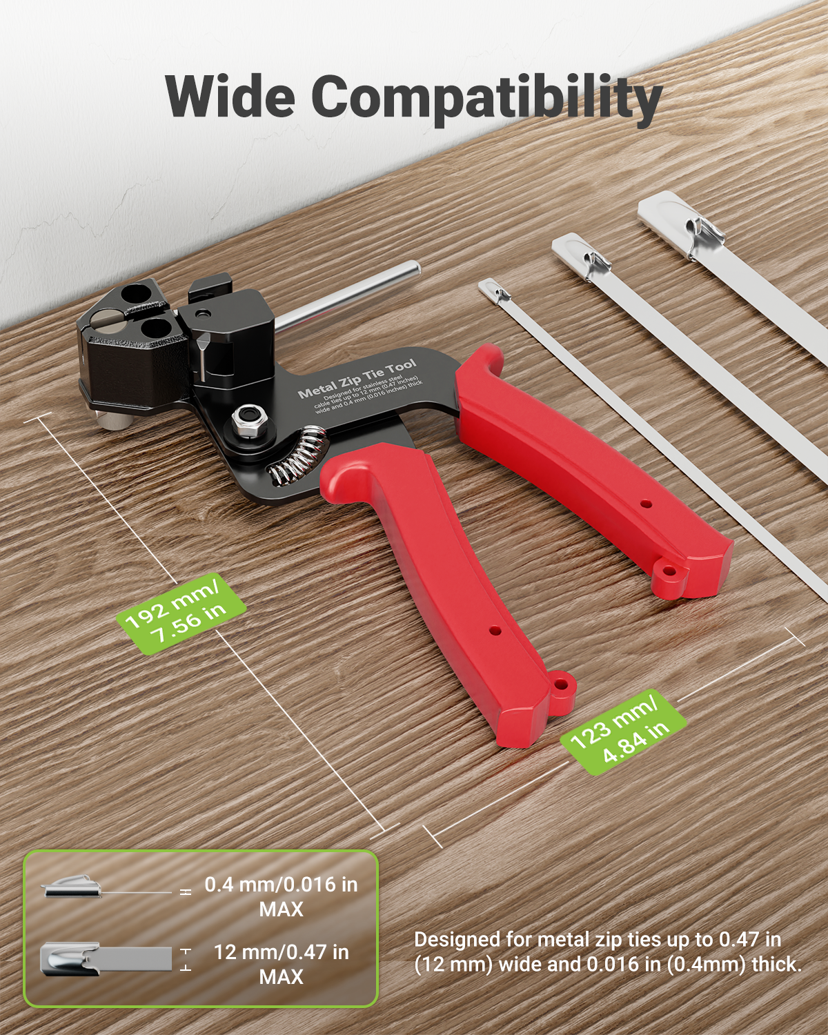 LEENUE Heavy Duty Metal Zip Tie Tool