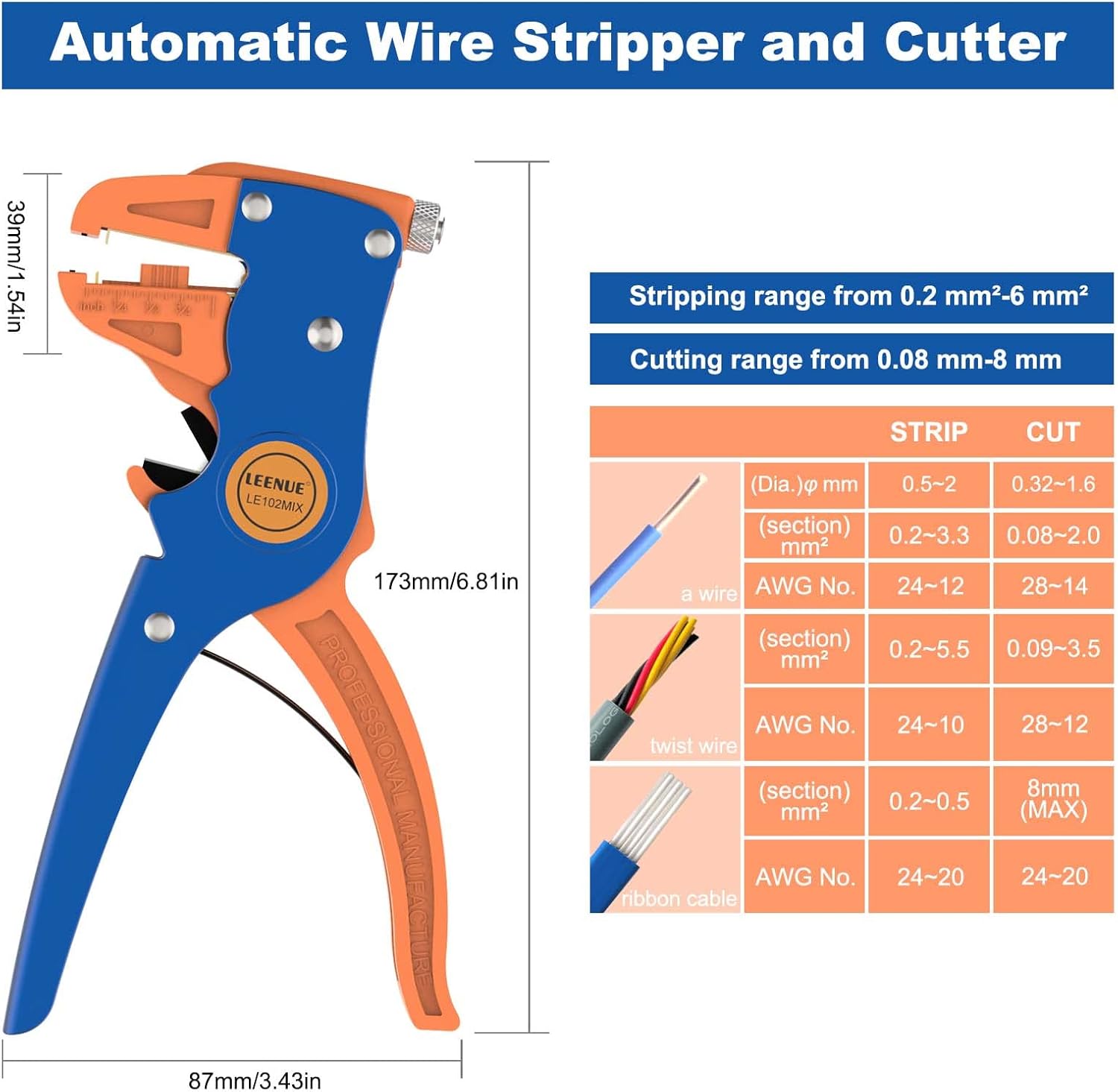 2 in 1 Automatic Wire Stripper and Cutter Tool