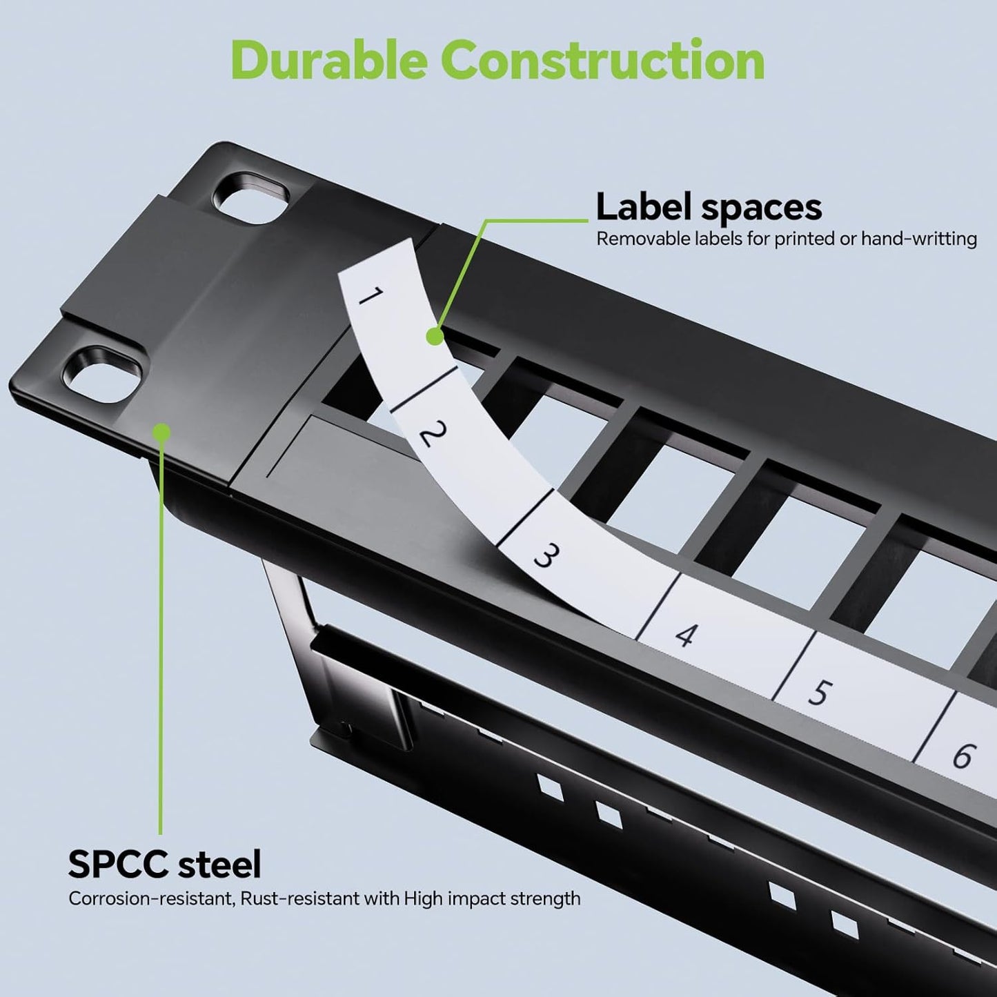 LEENUE 1U Cat6 24 Port Blank Keystone Patch Panel
