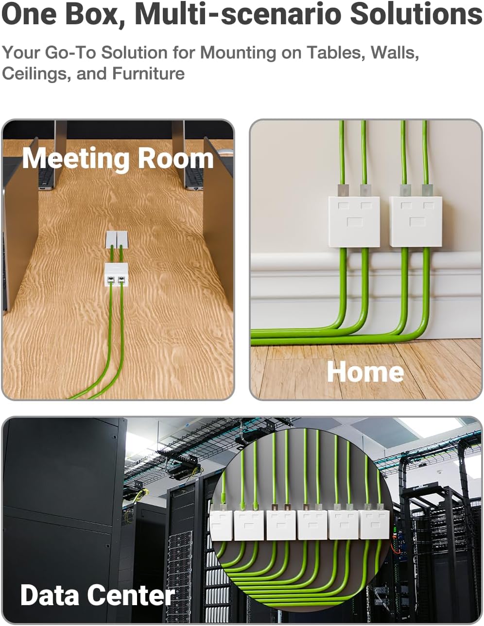 LEENUE 2-Port Keystone Jack Surface Mount Box