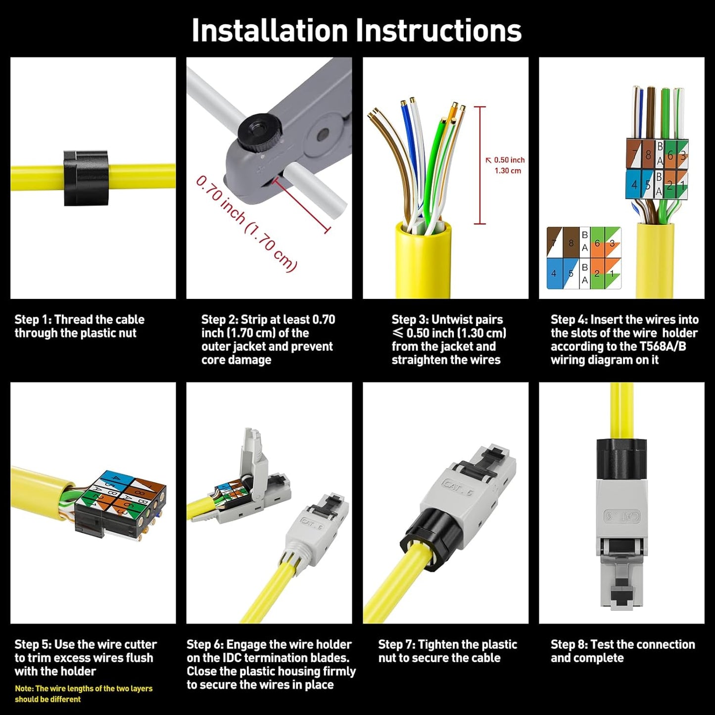 LEENUE Unshielded Toolless CAT6  RJ45 Connector