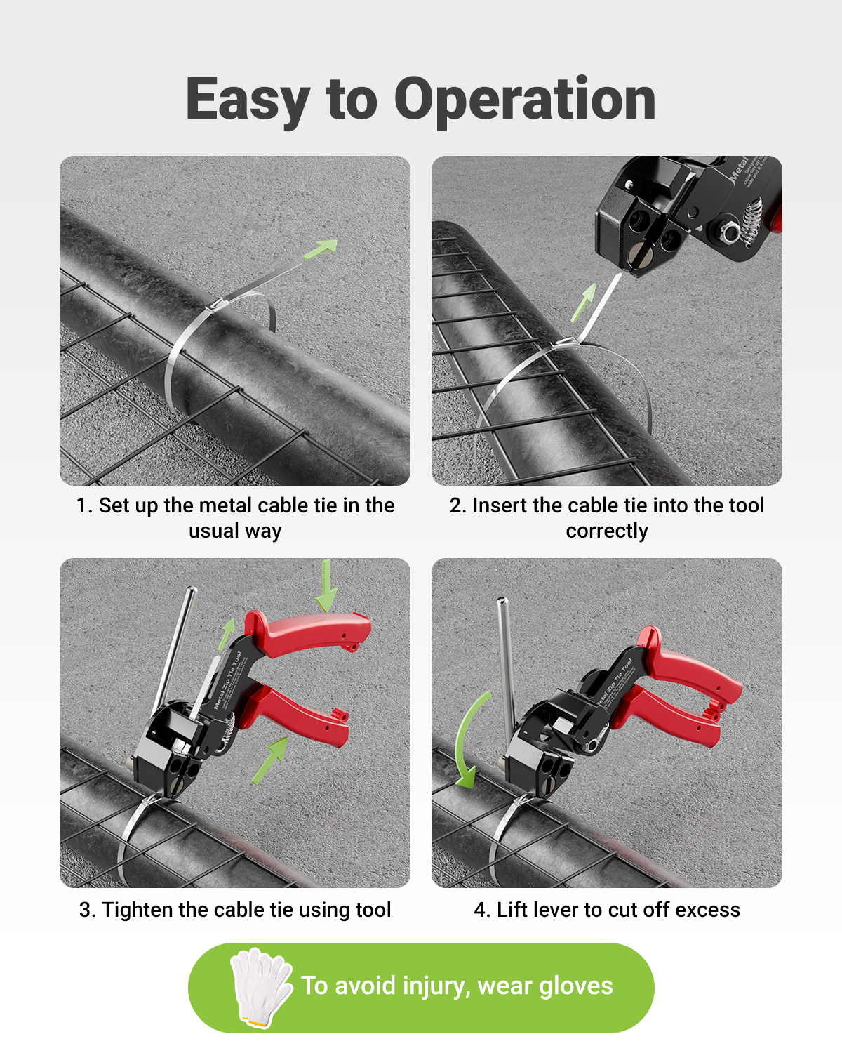 LEENUE Heavy Duty Metal Zip Tie Tool