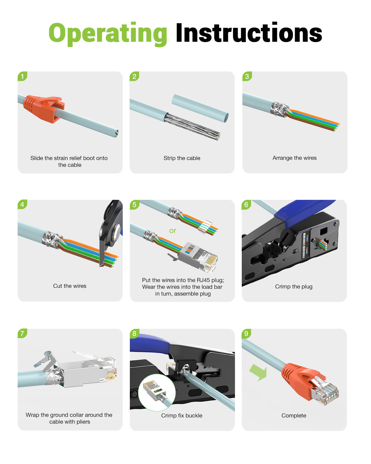 LEENUE Cat7 RJ45 Shielded Pass Through Connectors