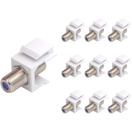 LEENUE Nickel-Plated 3 GHz F Coaxial Keystone Jack Insert