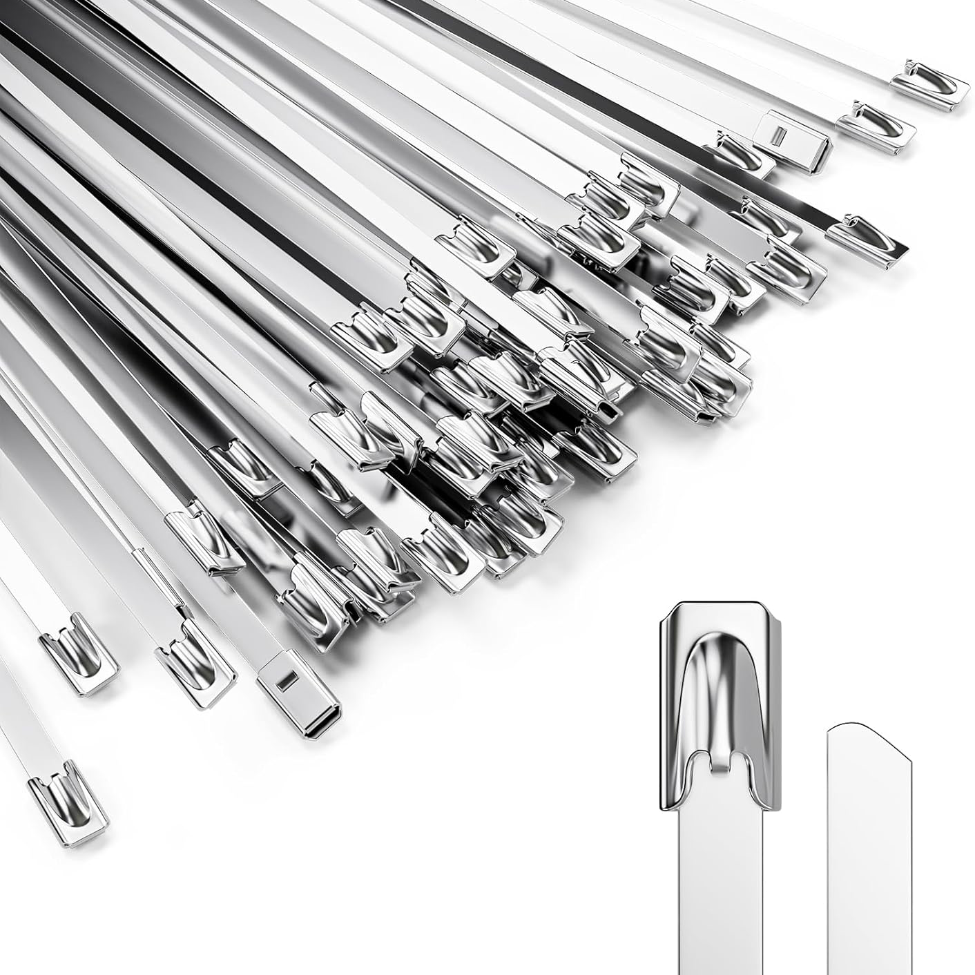 LEENUE Metal Zip Ties 11.8 Inch