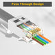 LEENUE RJ45 Pass Through CAT7 Connectors with Strain Relief Boots 30-Pack