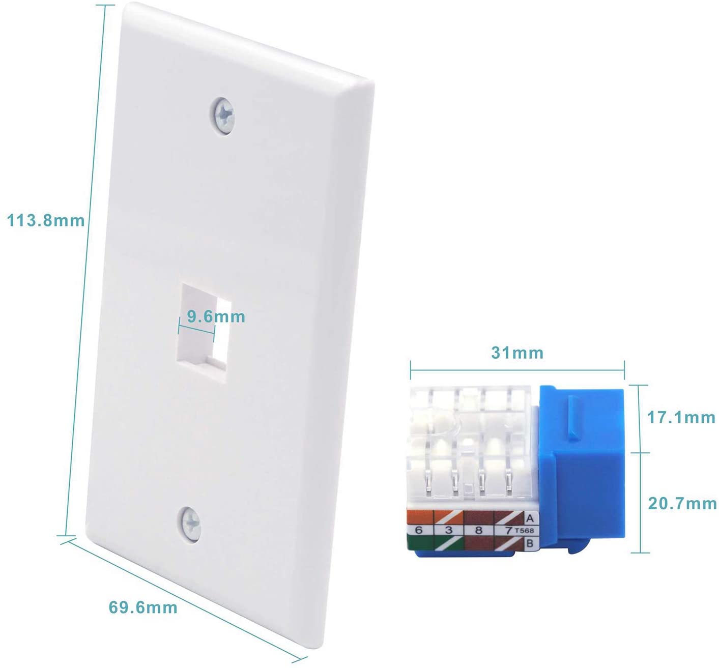 Ethernet Wall Plate 1 Port